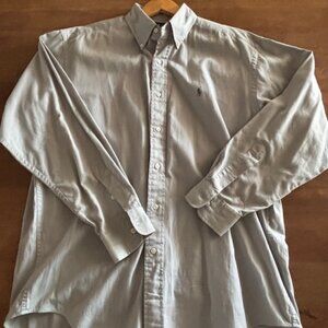 Vintage Ralph Lauren Mens Medium Gray "Blaire" Shirt Long Sleeve Button Up 90s